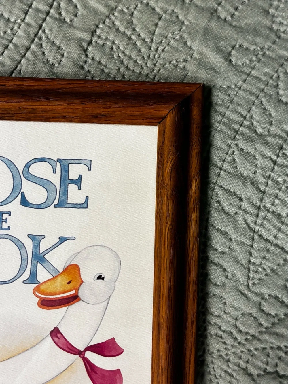 Vintage Goose The Cook Framed Wall Art - White Goose Illustration
